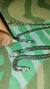 Corrente E Pulseira De Prata.