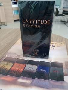 ? Perfume Latitude Stamina Masculino Amadeirado mbar Hinode