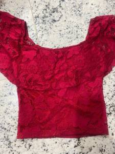 Cropped De Renda Vermelho