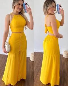 Conjunto Saia E Cropped