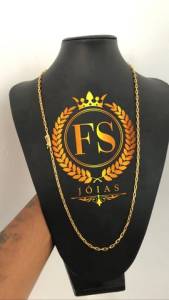 Cordo De Prata Banhado A Ouro 24k