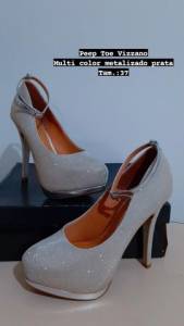 Salto Vizzano Peep Toe Semi Novo