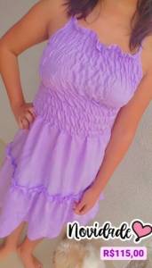 Vestido Curto Com Babado Alcinha Elastex Soltinho