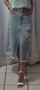 Saia Midi Jeans