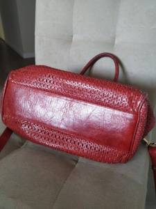 Bolsa Vermelha Couro Luz Da Lua