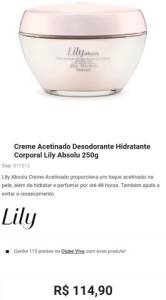 Loo Hidratante Lily Absolu * O Boticrio