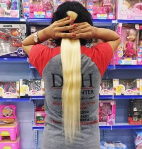 Cabelo Humano 60cm 46g 13,75 Loiro Liso Dh