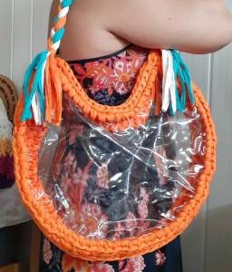 Bolsa De Praia Feito A Mo Com Fio De Malha