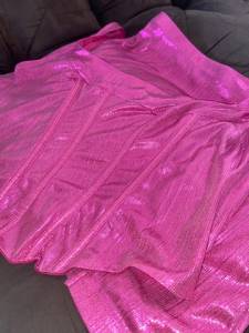 Conjunto Rosa Com Fios De Brilho