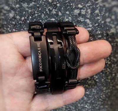 Pulseira Masculina De Couro