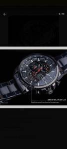 Relgio Forsining Masculino Luxo Esqueleto Automtico Black