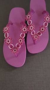 Chinelo Bordado Rosa Pink