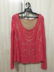 Blusa Rosa Pink Manga Longa Flare