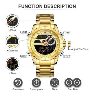 Relgio Naviforce + Caixa Dourado
