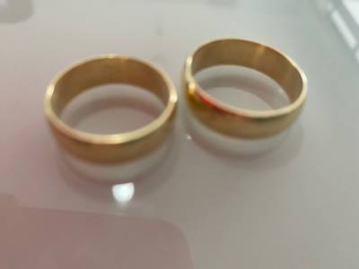 Par De Alianas Ouro 18k Modelo Boleada