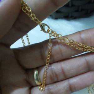 Colar Duplo Com Estrelas E Nossa Senhora Folheado A Ouro