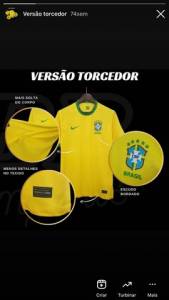 Camisa Do Brasil Tamanho G (copa Do Mundo)