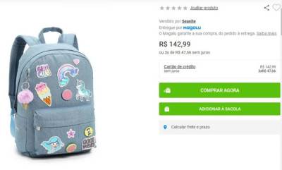 Mochila Jeans Feminina Unicrnio Seanite