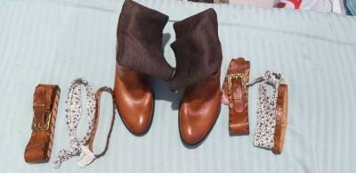 Bota Boho De Couro Charlotte Marrom Nmero 36