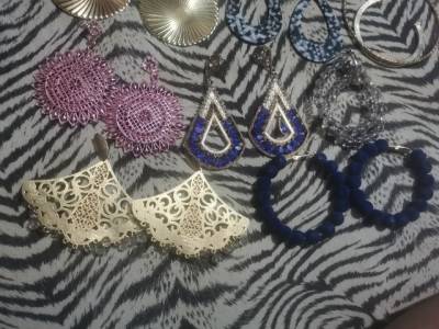 Lote 9 Pares Brincos Bijuterias Festa