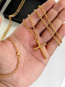 Kit Corrente Banhada A Ouro 18k. Novo