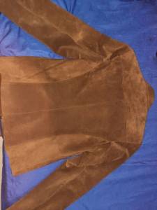 Jaqueta Feminina Em Couro Camura - Original -  Tam P - Prata Couro