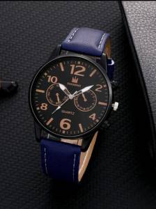 Relgio Shaarms Com Pulseira De Couro Azul
