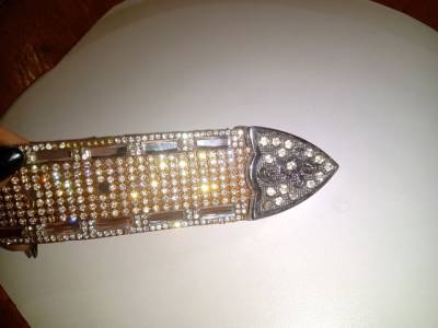 Cinto De Couro Com Strass Country