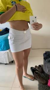 Saia Branca Vintage Nmero 40