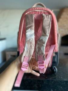 Mochila Kika Metalizada Com Rodinhas + Lancheira Trmica
