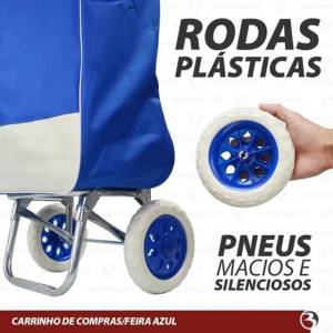 Sacola Mercado Com Rodinhas Suporta At 30kg