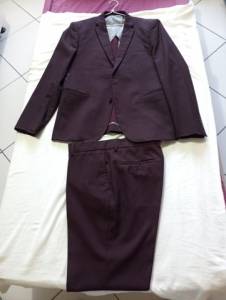 Terno Poliviscose Slim Londres Vinho - Cia Do Terno