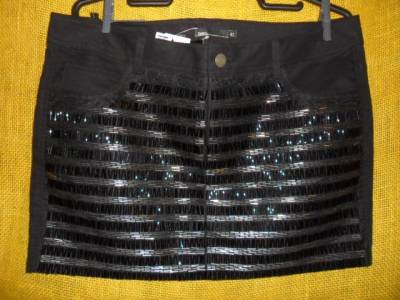 Mini Saia Preta C/paet Dzarm Original Tam 42 (nova)