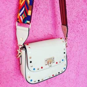 Bolsa Nude Com Aplicaes, Importada (itlia) (nova)