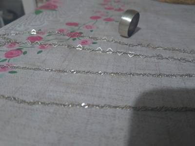 2 Gargantilhas Finas Prata 925 E 1 Aliana Grossa 950