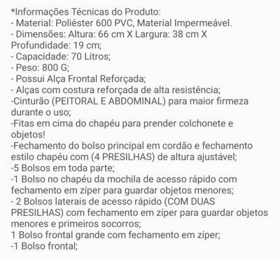 Mochila Trilha Camping Resistente A gua