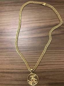 Corrente Com Pingente Banhado A Ouro