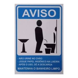 Placa E Sinalizaoes  Pacific Flowers - { Aviso Mantenha O Banheiro Limpo }