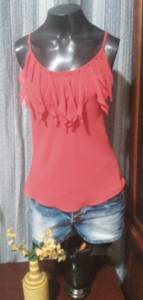 Blusa De Alcinha Em Crepe Vermelho - M