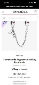 Trava De Segurana Pandora Mickey Escalando