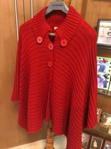 Poncho Vermelho Artesanal - Feminino