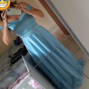Vestido Longo De Festa Azul Serenity