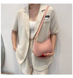Bolsas Moda Feminina Cor Slida Couro Sinttico Rosa