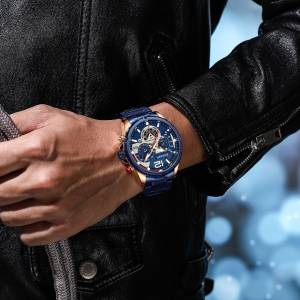 Relgio Masculino Original Azul Em Ao Inoxidvel Curren