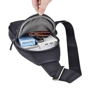 Mochila Bolsa De Peito Couro Tiracolo Pochete Bolsa Transversal Masculina / Feminina