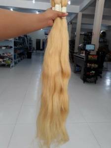 Cabelo Humano Loiro Clarssimo 75cm 100 Gramas