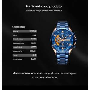 Relgio Masculino Curren Social Esportivo Original