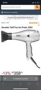 Secador Taiff Fox Prata 127v