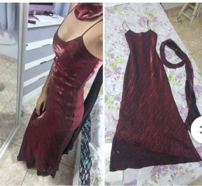 Vestido Longo De Festa Com Echarpe