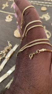 Pulseira Veneziana Dupla 2.2mm Banhado A Ouro